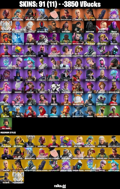 91 skins | Combat Elite | Pastel Stryder | Ronin (Cape) | Rococo Cloak-o | Fancy Peter Griffin | A0671