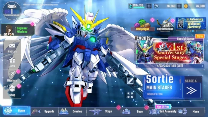 Global Rank Lv1 FreshStory 76k Diamond | 14 URGundam MLB WingGundamZero(EX), LB1 TallgeeseII, LB1 00Raise and 1 UR Supp RA238B