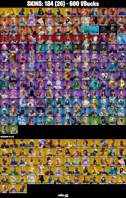 184 skins | Lara Croft | Gold Midas | Gold Brutus | Mandalorian | Take The Elf | Spider-Gwen | Carbon Commando | A0723