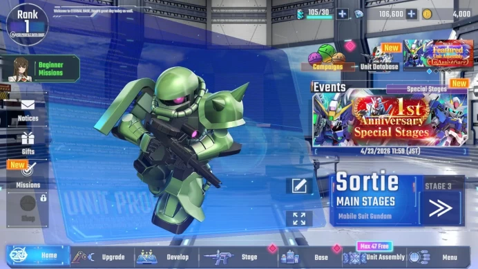 Global Rank 1 | FreshStory | 100+K Diamond, Selector Banner On, 8Gundam SSR+ 2Supp SSR | Gacha Acc, LogBandai Check SS RA262B