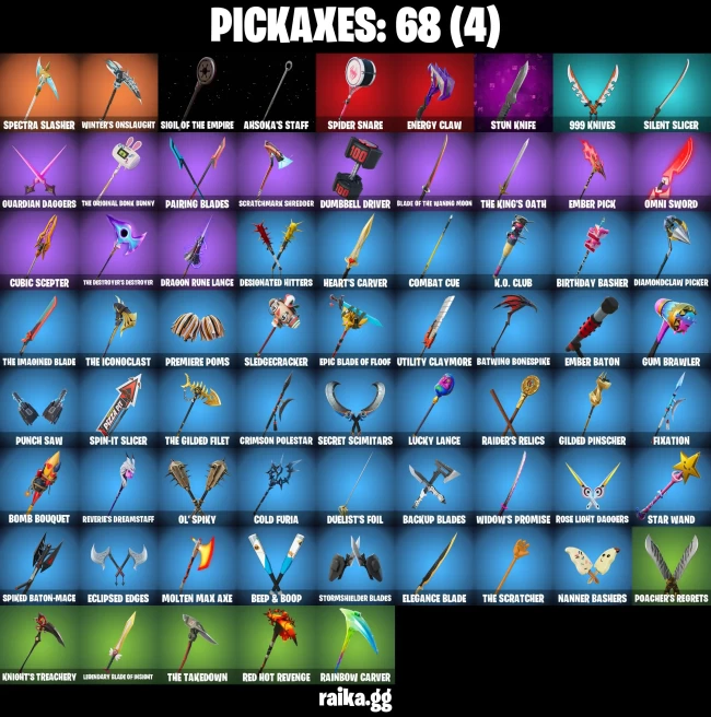 54 skins | Fancy Peter Griffin | Knight's Helm | Burning Ambition Valeria | Combat Elite | Harbinger Armor Omegarok | A0820