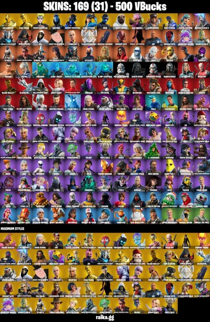 169 skins | Lara Croft | Skull Trooper | Gold Midas | Gold Brutus | Shady Doggo | Naruto Uzumaki | Joltara | Mandalorian | A0823