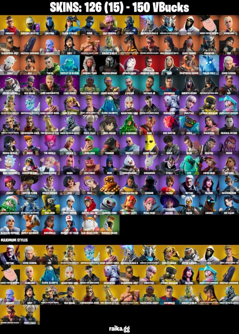 126 skins | Lara Croft | Eren Jaeger | Mandalorian | Take The Elf | Hot Marat | Spider-Gwen | Prodigy | Subzero Cryptic | A0863