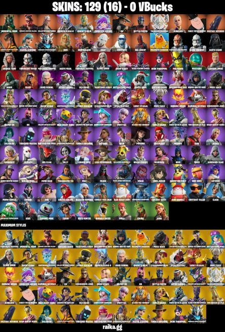 129 skins | Eren Jaeger | Immortal Form | Burning Ambition Valeria | Collector Kado Thorne | Rococo Cloak-o | A0966
