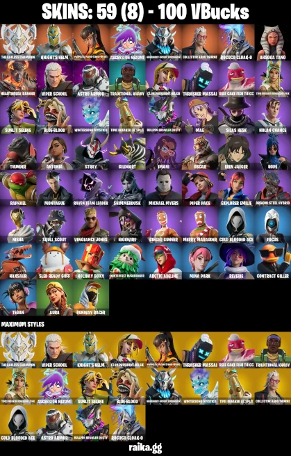 59 skins | Eren Jaeger | The Ageless Champion | Knight's Helm | Magmatic Mizuki (Cover-up Off) | Ascension Nezumi | A1076