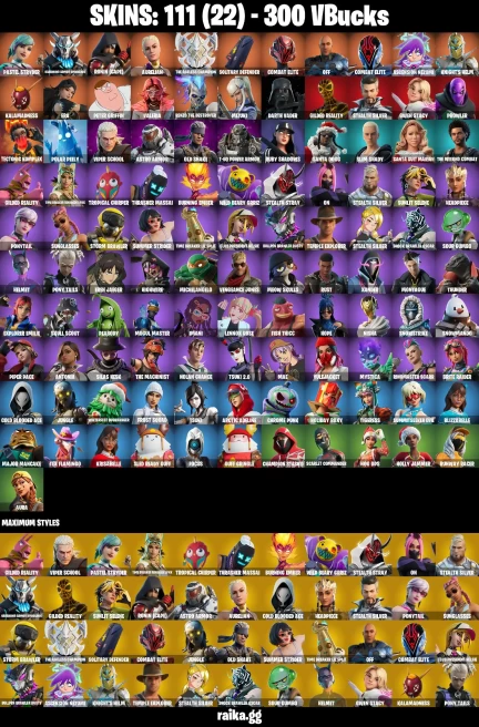 111 skins | Tsuki | Eren Jaeger | Peter Griffin | Mizuki | Pastel Stryder | Harbinger Armor Omegarok | Ronin (Cape) | A1086