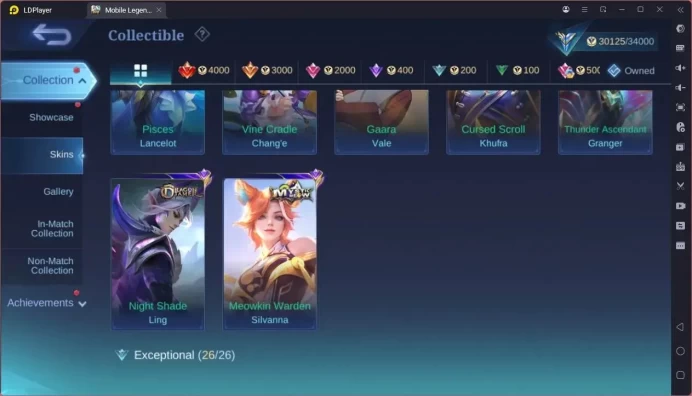 GLOBAL Hero 72 Skin 114|KOF Karina|Prime Granger|Meowkin Hunter Silvana|Spongebob Cyclops and etc|Expert Check SS ML1834B