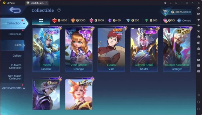 GLOBAL Hero 72 Skin 114|KOF Karina|Prime Granger|Meowkin Hunter Silvana|Spongebob Cyclops and etc|Expert Check SS ML1834B