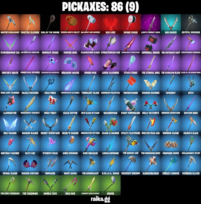 61 skins | Son Goku | Eren Jaeger | Joltara | Spider-Man | Spider-Man (Miles Morales) | Spider-Man 2099 | Recon Champion | A1155