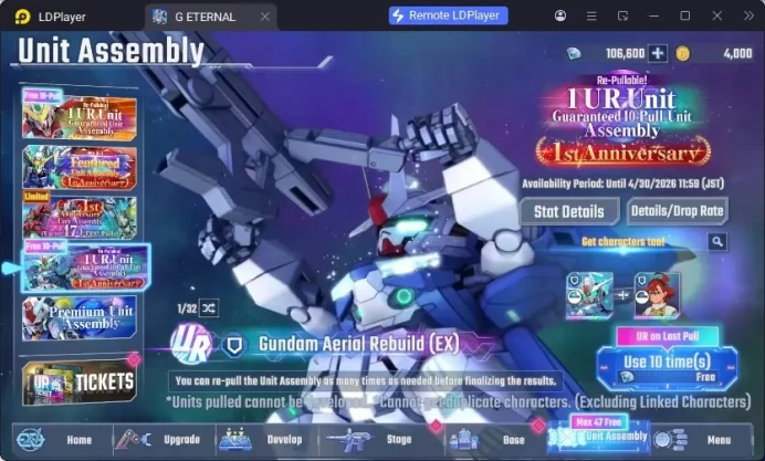 Global Rank 1 | FreshStory | 100+K Diamond, Selector Banner On, 8Gundam SSR+ 2Supp SSR | Gacha Acc, LogBandai Check SS RA279B
