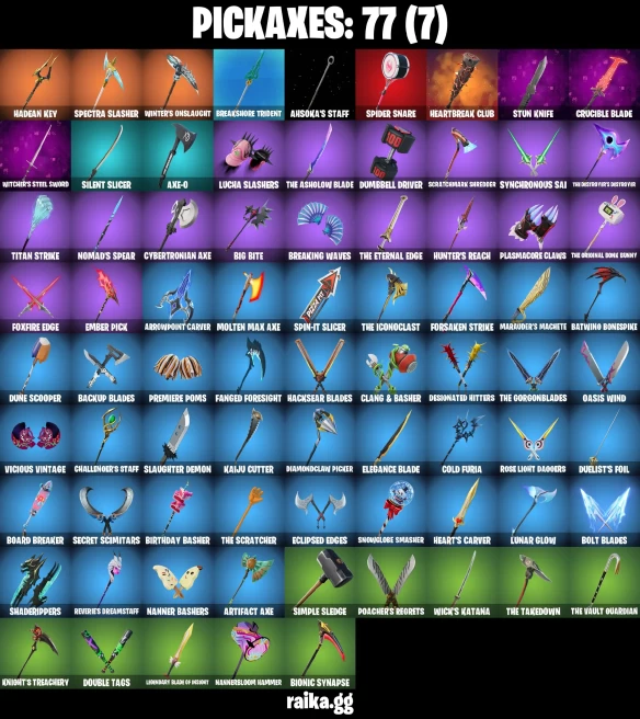 73 skins | John Wick | Eren Jaeger | Fancy Peter Griffin | Rococo Cloak-o | The Ageless Champion | On | A1334