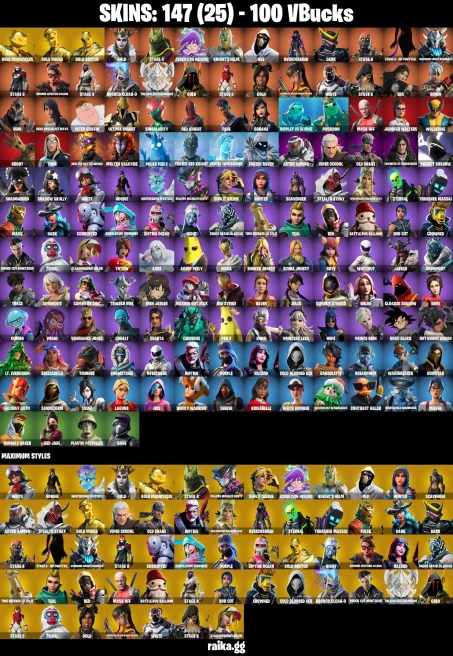 147 skins | Gold Midas | Gold Brutus | Tsuki | Eren Jaeger | Peter Griffin | Take The Elf | Gold Meowscles | Gold | A1337