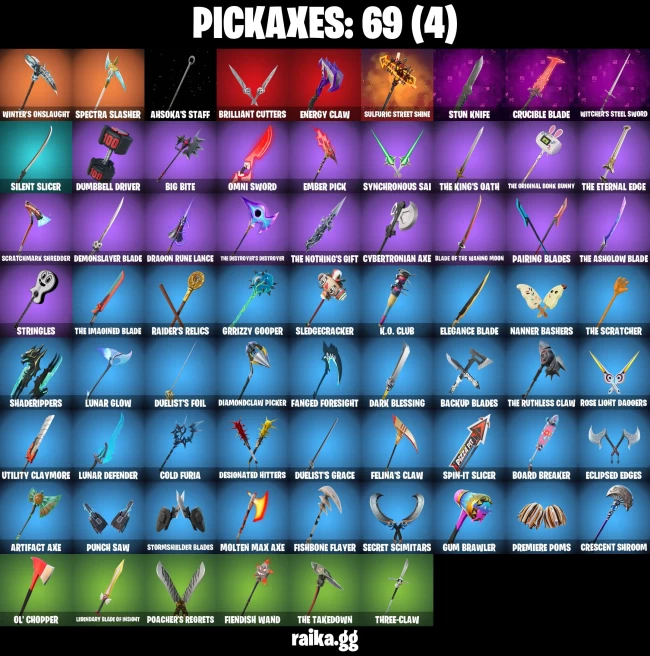 64 skins | Peter Griffin | Subzero Cryptic | Burning Ambition Valeria | Harbinger Armor Omegarok | The Ageless Champion | A1373