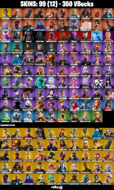99 skins | Peter Griffin | Major Glory | Collector Kado Thorne | Solitary Defender | BLACK ETERNAL KNIGHT | A1383