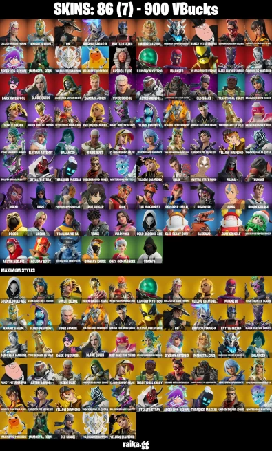 86 skins | Eren Jaeger | Collector Kado Thorne | Knight's Helm | On | Rococo Cloak-o | Battle-Tested | Immortal Zeus | A1464