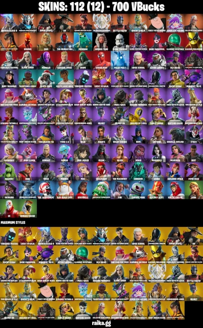 112 skins | Eren Jaeger | Spider-Man | Rococo Cloak-o | Harbinger Armor Omegarok | Ronin (Cape) | On | A1633