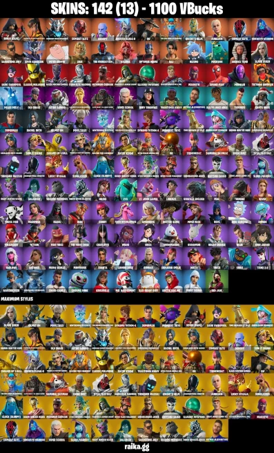 142 skins | Eren Jaeger | Peter Griffin | Spider-Man | Ronin (Cape) | Magmatic Mizuki (Cover-up Off) | A1649