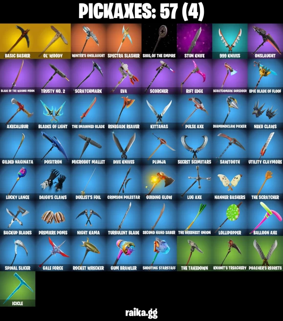64 skins | The Reaper | Royale Knight | Blue Squire | Take The L | Orange Justice | Naruto Uzumaki | Kakashi Hatake | A1674