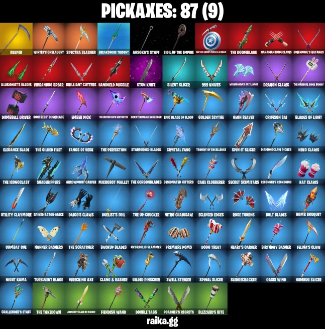 76 skins | Andromeda | Burning Ambition Valeria | Knight's Helm | Fancy Peter Griffin | Collector Kado Thorne | A1685