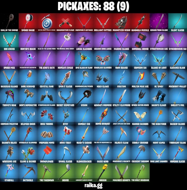 79 skins | Joltara | Peter Griffin | Vivi Chroma | Battle-Tested | Burning Ambition Valeria | Solitary Defender | On | A1686