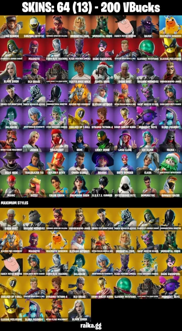 64 skins | Lina Scorch | Subzero Cryptic | Burning Ambition Valeria | Immortal Zeus | Immortal Form | A1762