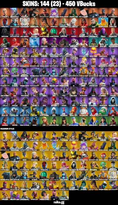 144 skins | Eren Jaeger | Joltara | Spider-Man | Aurelian | Rococo Cloak-o | Ronin (Cape) | On | A1767