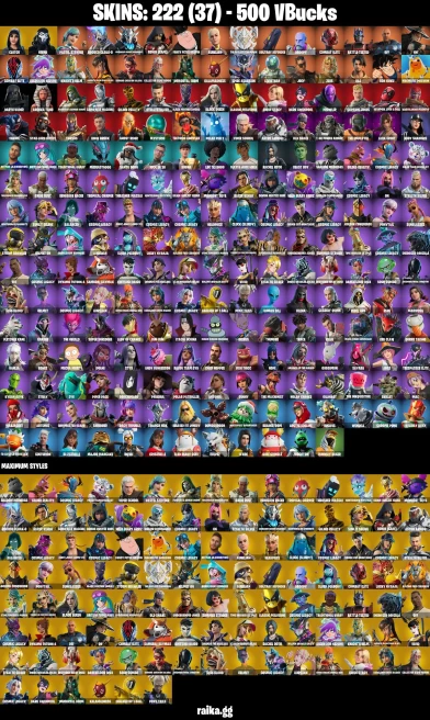 222 skins | Lara Croft | Itachi Uchiha | Son Goku | Clutch | Grind | Pastel Stryder | Rococo Cloak-o | A2008