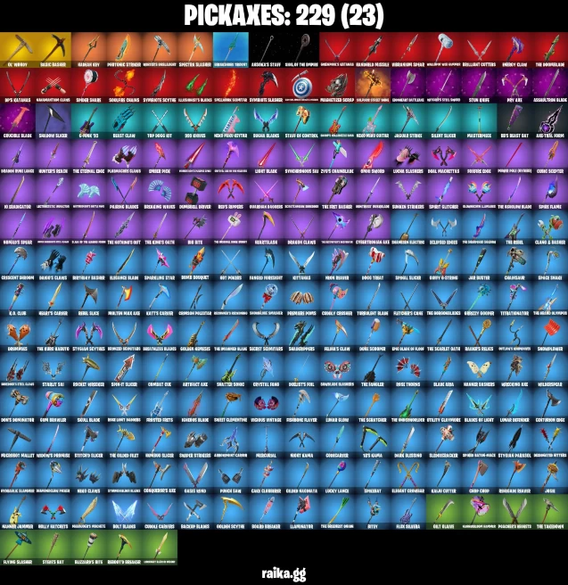 222 skins | Lara Croft | Itachi Uchiha | Son Goku | Clutch | Grind | Pastel Stryder | Rococo Cloak-o | A2008