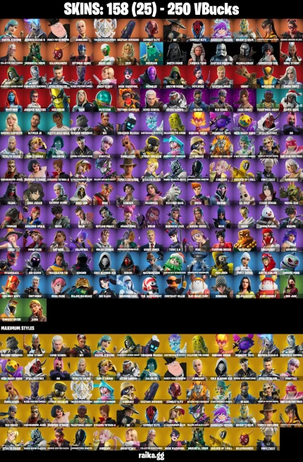 91 skins | Astroworld Cyclone | Lara Croft | Itachi Uchiha | Eren Jaeger | Mandalorian | Pastel Stryder | Rococo Cloak-o | A2017