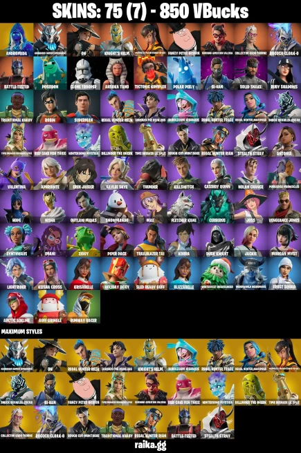 75 skins | Eren Jaeger | Andromeda | Harbinger Armor Omegarok | On | Knight's Helm | Magmatic Mizuki (Cover-up Off) | A2165