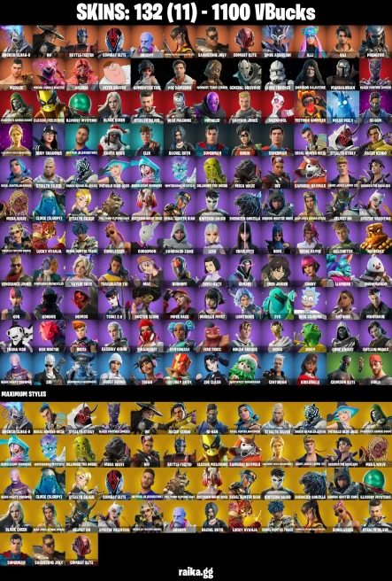 132 skins | Eren Jaeger | Peter Griffin | Mandalorian | Rococo Cloak-o | On | Battle-Tested | Combat Elite | Droopy | A2183