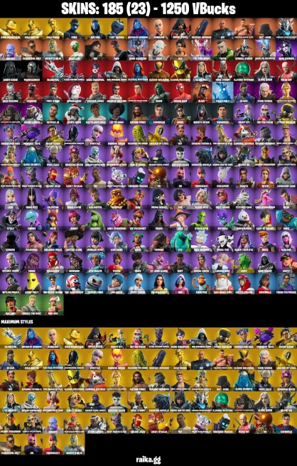 185 skins | Astroworld Cyclone | Gold Midas | Gold Brutus | Mandalorian | Spider-Man | Spider-Man (No Way Home) | A2383