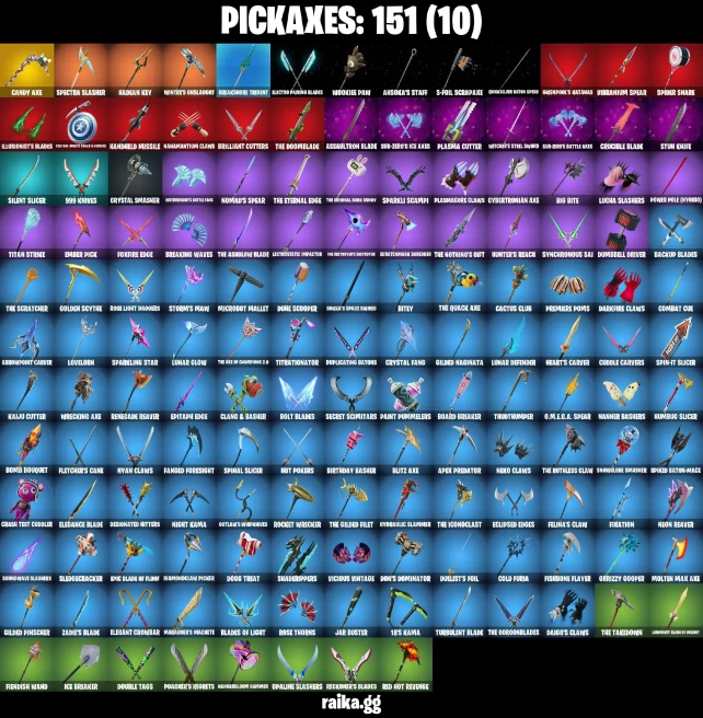 141 skins | Son Goku | Eren Jaeger | Candy Axe | Aurelian | Rococo Cloak-o | On | Pastel Stryder | A2696