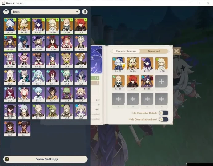Asia |AR 47|3 Limited+2(*5Wep)|Furina+Sign,Raiden,Xilonen|Mc Female|Low Explore Map|Log Username|TakeMail|(GI6304)
