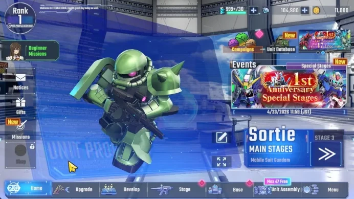 Global Rank 1 | FreshStory | 100+K Diamond, Selector Banner On, 6Gundam SSR+ 2Supp SSR | Gacha Acc, LogBandai Check SS RA354B