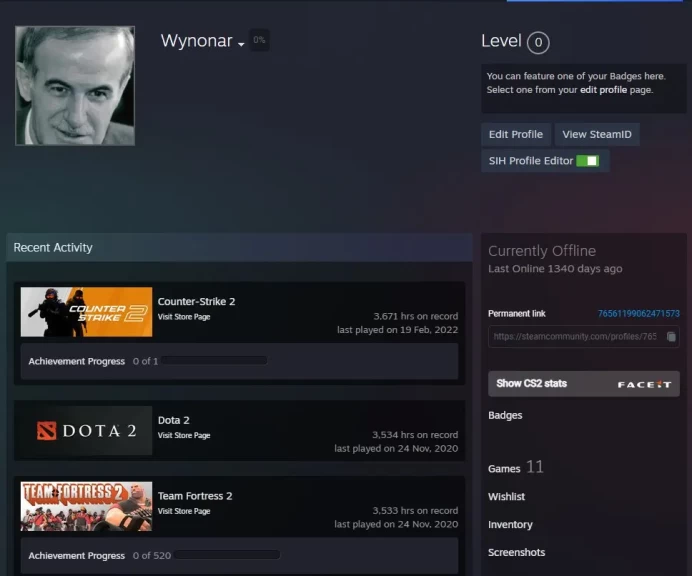 CS558 FACEIT Level 6, 1417 ELO, 171 Matches, Need verification, 3000+ Hours, 5 years veteran coin, No Prime