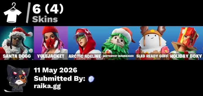 [PC/PSN/XBOX] 6 skins | Santa Dogg | Yulejacket | Arctic Adeline | Winterfest Bushranger | Sled Ready Guff | Holiday Boxy | Spectra Protector