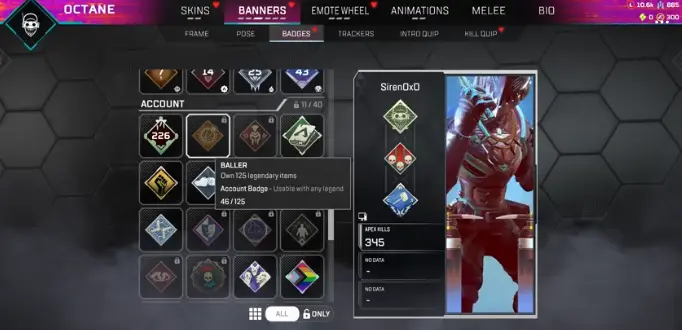 AP408 Rank Rookie | Level 226 | Octane Relic + Prestige | 46 Legend Skins | Can be linked to PSN and Xbox