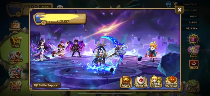 C2/P1/P2 | 4 LD5: Giana (Dark Oracle) + Dark Rick + Light Inosuke + Elena | 53 Nat5 | SPD 211 | Vio 192 | Desp 183 | Full Access | Europe