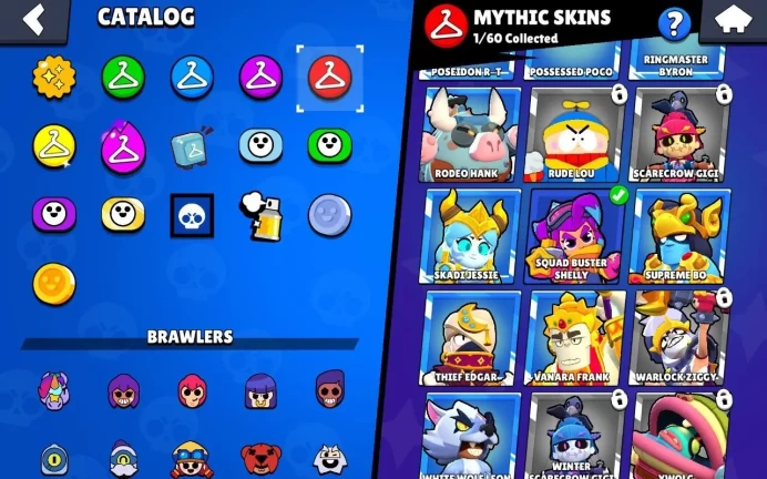 BS679//18000 Trophies, 61 Brawlers, 5 Legendaries, 60 Skins