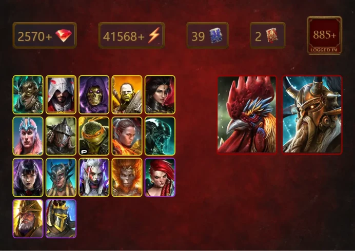 [STARTER][Double Mythical]+Galleus Bloodcrest+Alaz+Leminisi the Gold-Wing+Ezio Auditore+Skeletor+Artak+Adelyn+Loki+40Epics