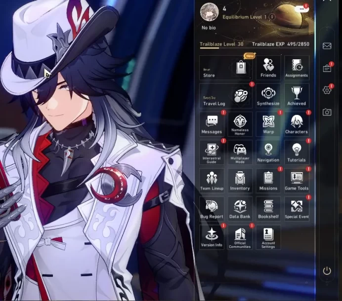 Asia|TL 30|Selector B5 ON|2 Limited|Ashveil,Dr.ratio|Xianzhou Luofu|Female MC|Take Mail|Check SS(HSR6350)
