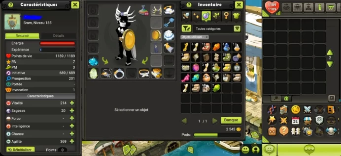 Sram lv 185 Serveur Tiliwan !! Dofus Kaliptus Non Certifier !!
