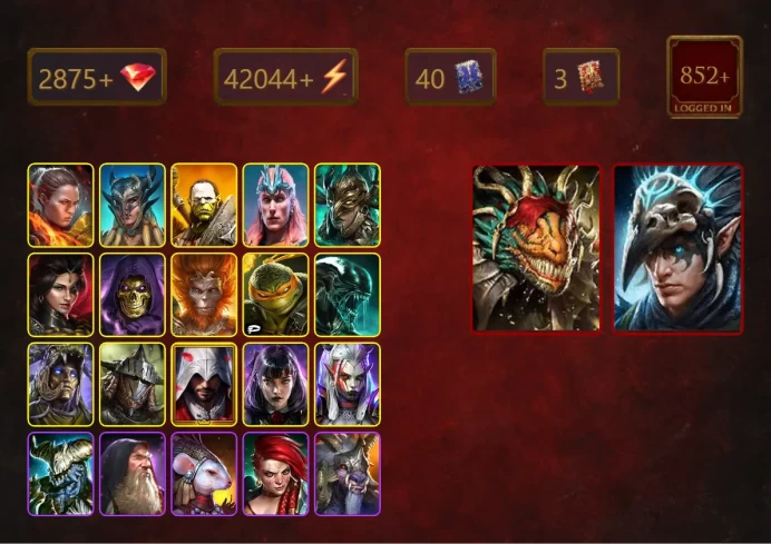 [STARTER][Double Mythical]+Lazarius+Nais the Shadowthief+Ronda+Scyl+Artak+Arix+Loki+Leminisi the Gold-Wing+Adelyn+41Epics