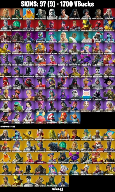 97 skins | Immortal Zeus | Immortal Form | Magmatic Poseidon | General Grievous | First Order Stormtrooper | Poe Dameron | A2793