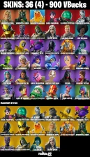36 skins | Immortal Zeus | Immortal Form | Magmatic Poseidon | Dark Gwenpool | Illusory Mysterio | Camo War Machine | A2847