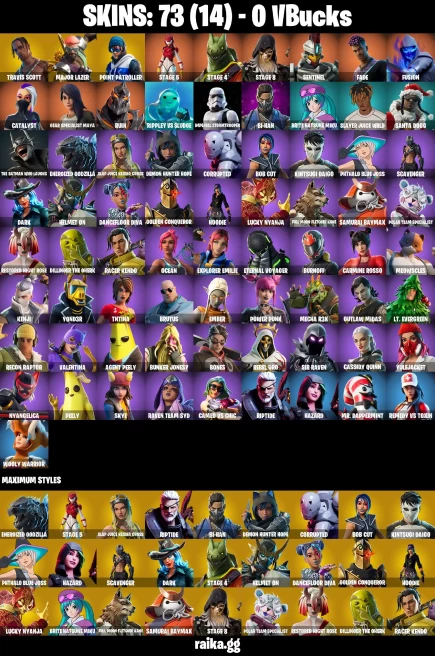 73 skins | Travis Scott | Major Lazer | Point Patroller | STAGE 5 | STAGE 4 | STAGE 8 | Sentinel | Fade | Fusion | A2900