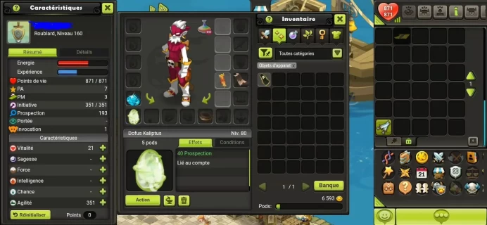 Roub Lv 160 Serveur Tiliwan !! Dofus Kaliptus Non Certifier !!