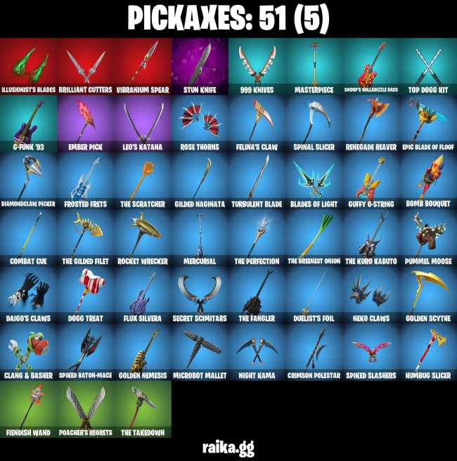 44 skins | Peter Griffin | Burning Ambition Valeria | Dark Bomber | Solid Snake | Santa Dogg | LBC '93 Dogg | A3041