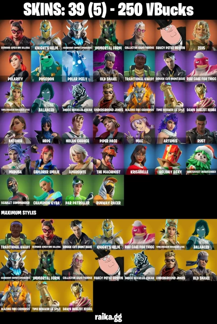 39 skins | Burning Ambition Valeria | Knight's Helm | Harbinger Armor Omegarok | Immortal Form | Collector Kado Thorne | A3077